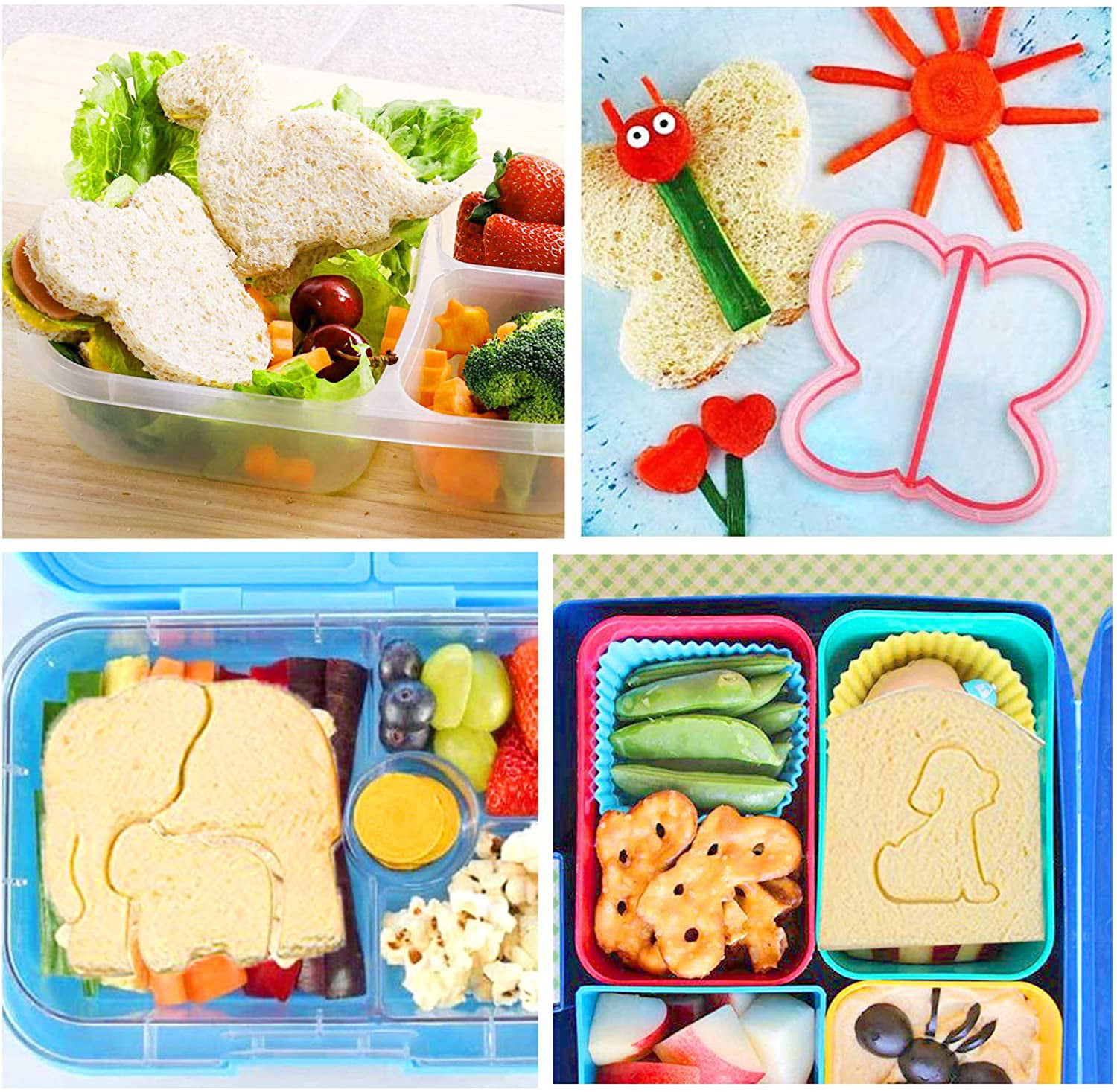  Ervige Sandwich Bread Cutter Set for Kids,Vegetable Fruit Shape  DIY Cookie Cutter Bento Lunch Box Accessories Kit: Home & Kitchen