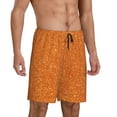 thumbnail image 2 of Kdxio Orange Glitter Print Mens Sleep Shorts Bottoms Soft Comfy Pajama Wear Pants with Drawstring Pockets, 2 of 7