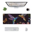 thumbnail image 3 of Disketp Gaming Mouse Pad Humming Bird And Tropical Flowers Pattern Large Mouse Mat Long Extended Desk Pad Non-Slip Rubber Mice Pads Stitched Edges Thin Pad (11.8x31.5 Inch), 3 of 9