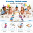 thumbnail image 4 of Happy Birthday Table Runner Linen Party Decorative Tablecloth 72-inch Birthday-Themed Table Runner Background, 4 of 6