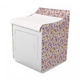 thumbnail image 2 of Floral Washer Cover, Blossoming Spring Flowers on a Plain Background, Dust and Dirt Free Decorative Print, 29" x 28" x 40", Violet Earth Yellow, by Ambesonne, 2 of 3