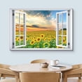 thumbnail image 3 of wall26 Canvas Print Wall Art Window View Sunflower Floral Botanical Sunset Sky Wilderness Nature Photography Realism Scenic Landscape Colorful Multicolor for Living Room, Bedroom, Office - 32x48, 3 of 5