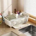 thumbnail image 4 of 15.4" Multifunctional Countertop Dish Drying Rack, Plastic Drain Bowl Rack with Removable Chopstick Holder & Water Tray, Ideal for Plates Bowls Fruits & Vegetables, Fits Most Kitchen Decor Styles, 4 of 6