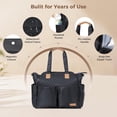 thumbnail image 5 of LEKE Diaper Bag Tote for Baby - 17 Pockets Large Travel Diaper Waterproof Tote with Portable Changing Pad, Mom Crossbody Hospital Bag for Labor Delivery, Baby Essentials for Newborn Gifts, Black, 5 of 7