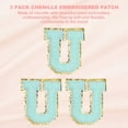 thumbnail image 3 of Uxcell Chenille Sew on Letter Patches Self Adhesive Chenille on Patches Golden Edge Embroidered Stickers Blue Letter-U, 3 of 6