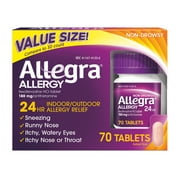 Allegra Adult 24HR Tablet 70 Ct, 180 mg), Indoor & Outdoor Allergy Relief