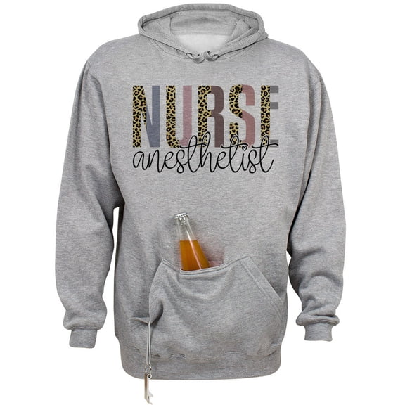 Anesthetist Nurse Leopard Print Beer Holder Tailgate Hoodie Sweatshirt Unisex Large Oxford