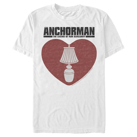 Men's Anchorman Heart Lamp  Graphic Tee White Large