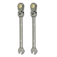 thumbnail image 1 of Uxcell 2 piezas llave de carraca de cabeza flexible 1/4" SAE 72 dientes 12 PT llave de carraca, 1 of 7