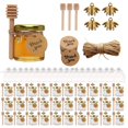 thumbnail image 1 of 30 pcs Frascos para Miel, Mini Tarro de Miel Hexagonal de Cristal de 1.5 oz, con Cuchara para Miel, Colgantes de Abeja, Bolsa de Regalo Cuerda de C&aacute;&ntilde;amo y Etiqueta, para Regalos, 1 of 6