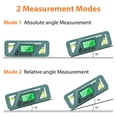 thumbnail image 2 of Graflsoa Inclinomètre Numérique avec Base Magnétique, Rapporteur ABS Vert, Résolution 0,05°, Plage 4x90° et 2x180°, Comprend des Piles AAA, 2 of 6