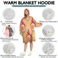 thumbnail image 5 of Orange Flaming Footballs Pattern Wearable Oversized Blanket,Wearable Blanket Hoodie for Adults,Cozy Hooded Blankets with Super Pockets,Super Warm Fuzzy Pullover for Women & Men, 5 of 6