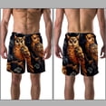 thumbnail image 3 of luoweisi Men's Beach Shorts Quick Dry Swim Trunks with Mesh Lining Cartoon Owl S, 3 of 5