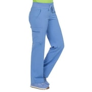 MED COUTURE Women Yoga 1 Cargo Pocket Pant, Color: Ceil, Size: L (8747-CEIL-L)
