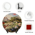 thumbnail image 4 of Disketp American Flag Rose Garden Ceramic Plate Dinner Plates Bone China Decorative Plates Art Ceramic Ornaments for Wall Hanging Decoration -6in, 4 of 6