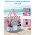 thumbnail image 4 of WANDF LARGE Mesh Beach Bag with 40oz Tumbler Side Pockets, Sand-Falls-Through Toy Mesh Tote Bags for Picnic Travel, Family Pool/Beach Essentials with Waterproof Liner Pocket(Pink Upgraded), 4 of 10