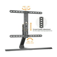 Atlantic Swivel Tilt & Height Adjustable Contemporary Universal Table Top TV Mount Stand for 37-75 Inch TVs