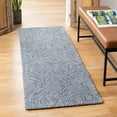 thumbnail image 2 of SAFAVIEH Micro-Loop Catrine Abstract Ogee Wool Runner Rug, Grey/Ivory, 2'3" x 7', 2 of 7
