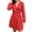 Red, variant on Cmfcve Wrap Dresses for Women A-Line Casual Long Sleeve v Neck Tie Waist Mini Dress