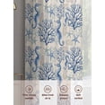 thumbnail image 6 of Ocean Seahorse Coral Sheer Curtains 63 Inch Long 2 Panels, Nautical Watercolor Blue Coral Starfish Linen Light Filtering Rod Pocket Curtains, Sheer Voile Drapes for Living Room Bedroom, 52"x63", 6 of 8