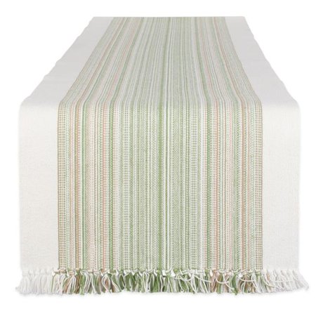 

14 x 72 in. Thyme Striped Fringed Table Runner