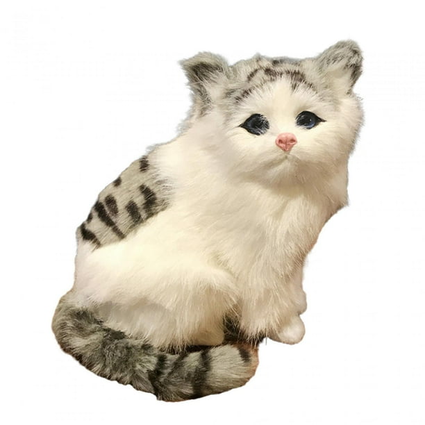 Gato realista de peluche juguete para gatos figura de gatito juguete pequenos animales de peluche para mesa juguete para ninos y ninas amigos y Gris Baoblaze Gato de peluche Bodega Aurrera
