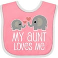thumbnail image 3 of Inktastic My Aunt Loves Me Niece Nephew Elephant Boys or Girls Baby Bib, 3 of 4