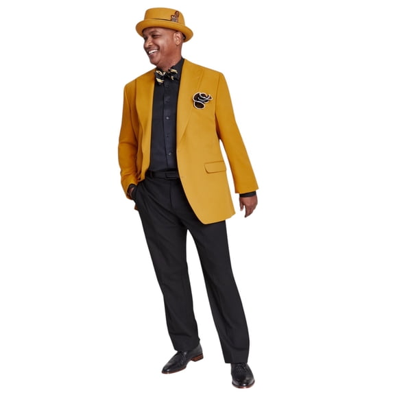 Tayion Mens Classic fit Sport Coat Blazer 48 R Gold Solid