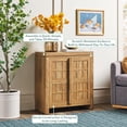 thumbnail image 3 of Walker Edison Modern Storage Accent Cabinet, Heritage Oak, 3 of 11