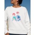 thumbnail image 2 of Manga Couple Yukata Kimono Sweatshirt Women -Image by Shutterstock, Female 4X-Large, 2 of 4