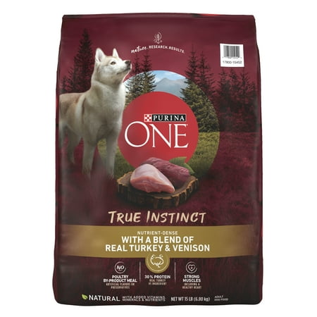 Purina One True Instinct Dry Dog Food Turkey and Venison, 15 lb Bag