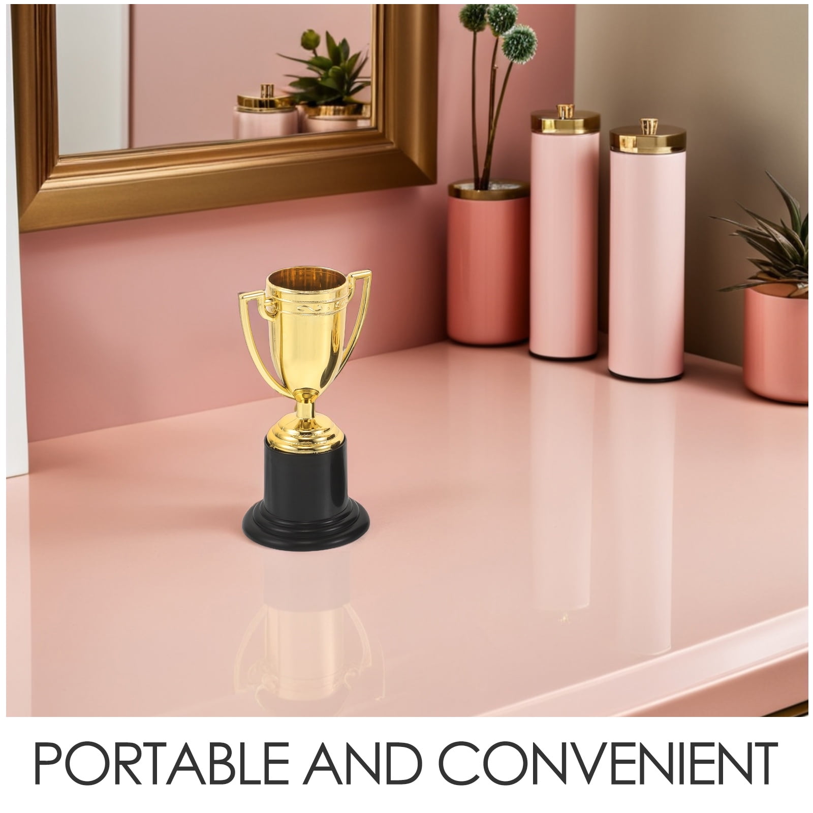 ELAYARD 15Pcs Mini Award Trophies Plastic Golden Cups for Parties Events Motivational Prizes for Participants