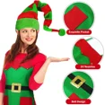 thumbnail image 4 of Conjuntos a juego de disfraces de elfo navideño 2024 para mujeres, niñas y adultos, disfraz de Papá Noel de Navidad, delantal divertido, medias, zapatos, diadema, 4 of 4