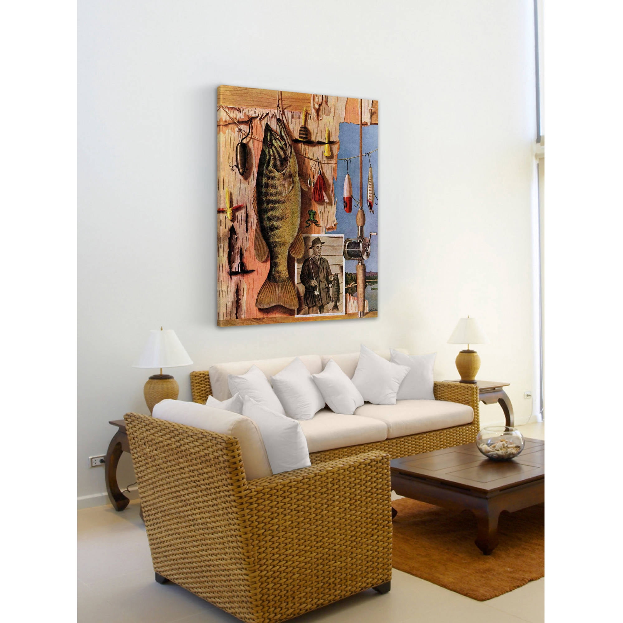Marmont Hill Fishing Still Life by John Atherton Painting Print on Canvas
