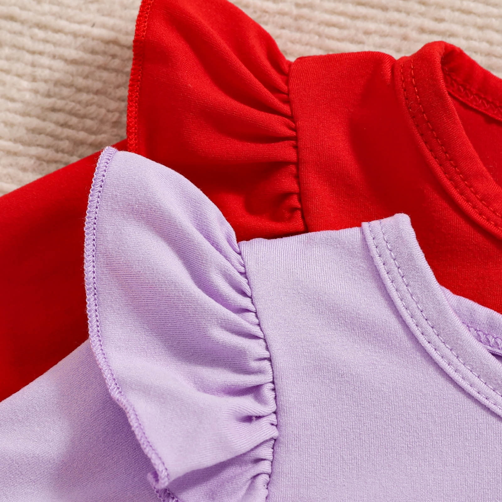 Yindaity Girl Outfits Girl Clothes Rib Knit Pants Headband Baby Clothes for Girls 0 3 6 12 18 24 Months(Red,6-9 Months)