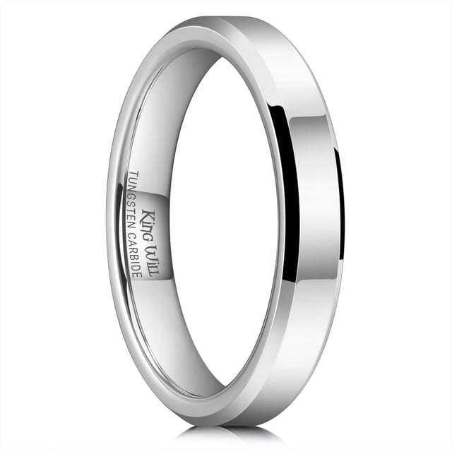 Anillo de boda King Will BASIC de carburo de tungsteno de 4 mm para hombre