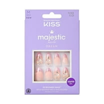 KISS Majestic, Press-On Nails, Maestro, Pink, Medium Almond, 30 Count