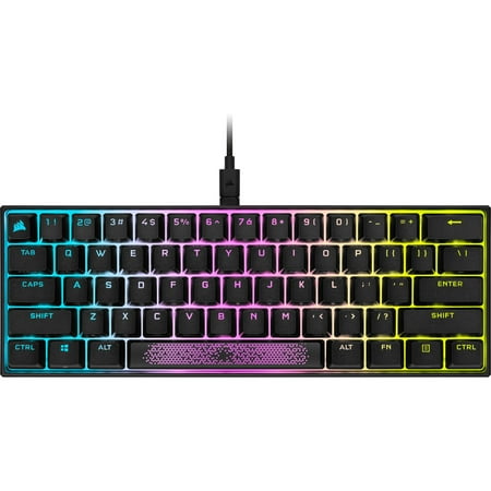 CORSAIR - K65 RGB Mini Wired 60% Mechanical Cherry MX SPEED Linear Switch Gaming Keyboard with PBT Double-Shot Keycaps - Black