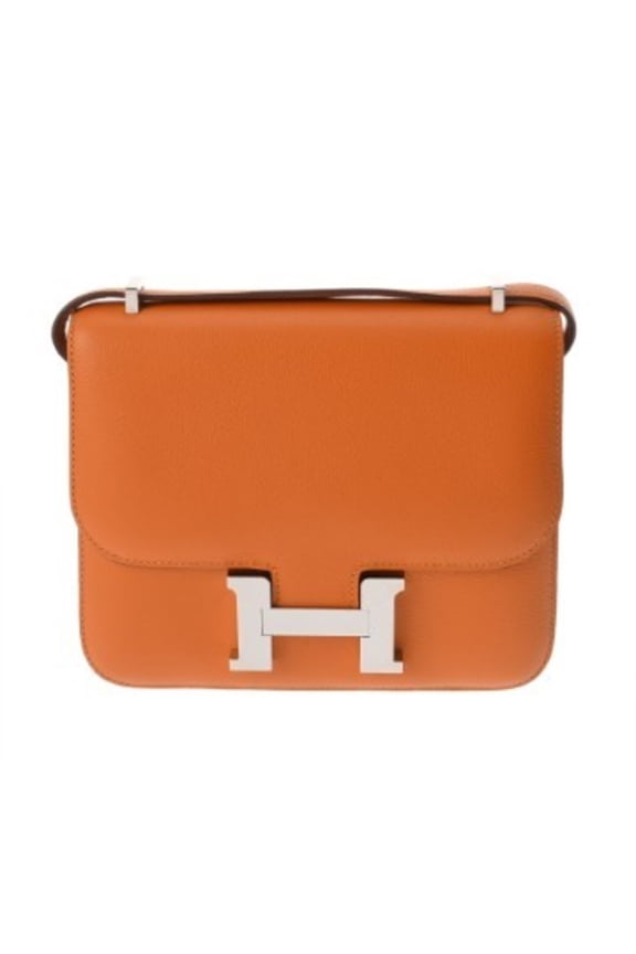 Pre-Owned HERMES Constance 3 Mini 18 Apricot C stamp (circa 2018) Women's Evercolor Shoulder...