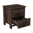 thumbnail image 6 of Vintage Two Drawer Nightstand in Dark Walnut - Simple &amp; Generous MDF Storage, Perfect for Cozy Bedrooms, 19.1" W x 15.7" D x 21.3" H, Easy Assembly, 6 of 14