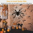 thumbnail image 4 of 59" Halloween Giant Spider Decorations, Scary Fake Spider with Tarantula Mega Spider Web and Flexible Legs, for Outdoor, Indoor, Haunted House, Porch, Yard, Black, 4 of 8