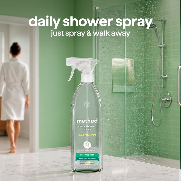Method Daily Shower Cleaner Spray, Eucalyptus Mint, 28 Oz (2-Pack) photo 4