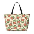 thumbnail image 2 of Gaeub Frog Hold Strawberry Print Beach Bag,Large Tote Bag,Waterproof Sandproof Women Tote Bag,Pool Bag with Zipper for Gym Grocery Travel, 2 of 7