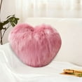 thumbnail image 6 of RKSTN Heart Rouge Pink Decorative Throw Pillows, Cute Pillows for Bed Couch, Faux Rabbit Fur Plush Hoom Decor Pillow Cushion for Women Valentine Christmas Home Decor (15.8"x12"), 6 of 7