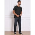 thumbnail image 5 of DARING DIVA Men's Waffle Fabric Classic Crew Neck Raglan Short Sleeves L Black, 5 of 7