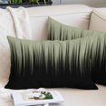 thumbnail image 2 of Sage Green Black Ombre Pillow Covers 12"x20", Modern Abstract Striped Gradient Soft Brushed Microfiber Breathable Throw Pillow Covers, Decorative Pillowcase with Zipper for Couch Sofa Bedroom, 2 of 9