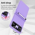 thumbnail image 3 of MonsDirect for 6.7 inch Samsung Galaxy Z Flip 3 5G 2021 Case with A Capacitance Pen, Two Hinge Protection Hard PC Back Anti-Drop Shockproof Full Coverage with S Pen Holder for Galaxy Z Flip 3, Purple, 3 of 7