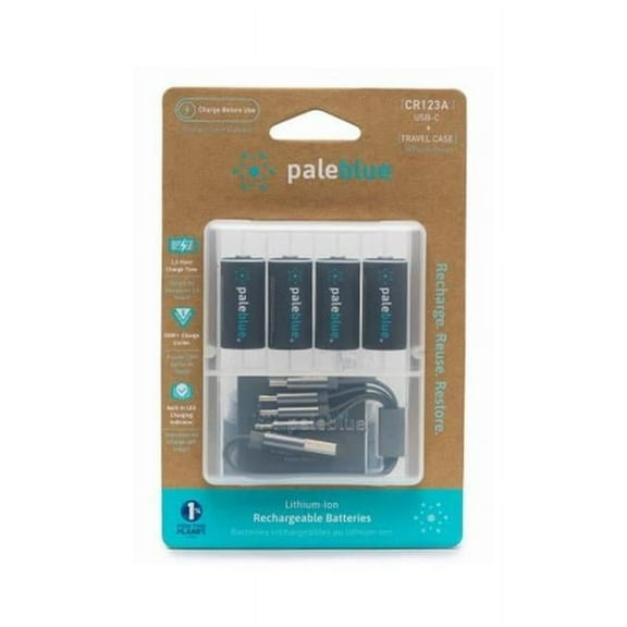USB-C Rechargeable Batteries, Pale Blue - Pack of 4