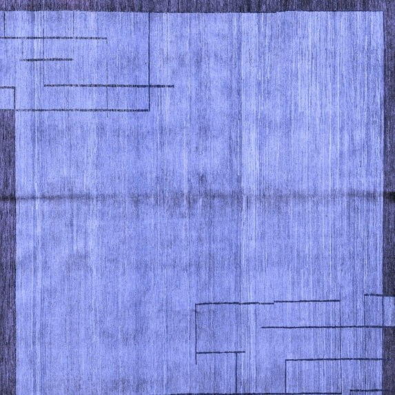 Ahgly Company Indoor Square Abstract Blue Modern Area Rugs, 4' Square