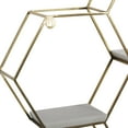 DecMode 24" x 6" Hexagon 3Tier Gold Wall Shelf